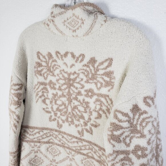 Knox Rose Bohemian Plush Sweatshirt 1/2 Zip Pullover size L Floral Ethnic - Picture 10 of 11